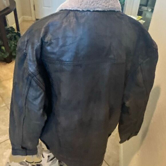 Cripple Creek Men’s L Brown Leather Jacket Sherpa Collar Conceal & Carry NWT - Picture 5 of 10